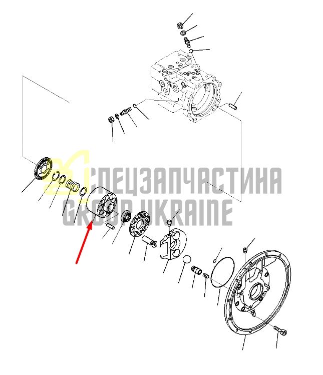 Блок циліндрів 708-3S-13130 для гідравліки Komatsu LPD28 Handok