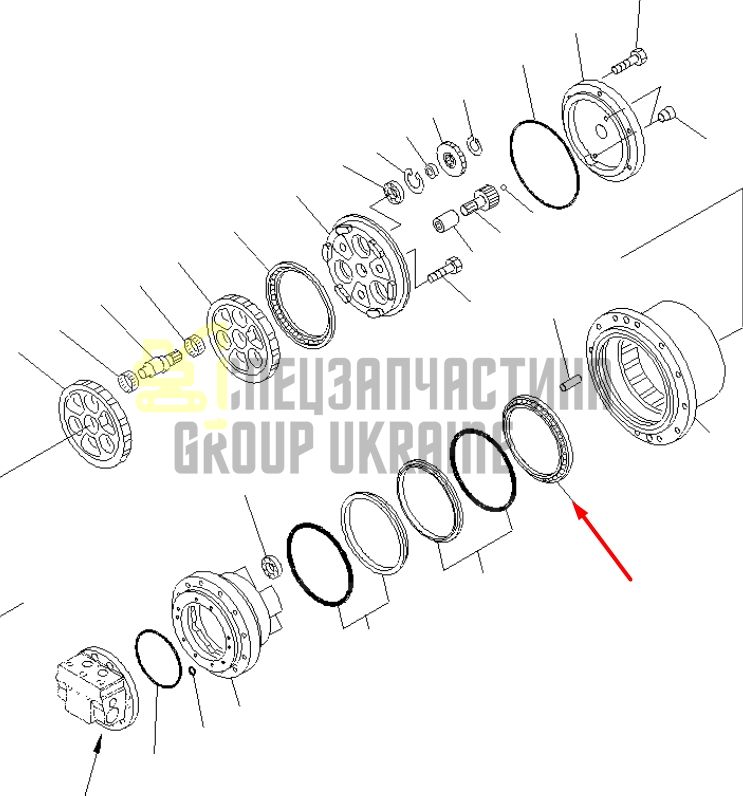 TZ200B1021-01 Підшипник в редуктор ходу Komatsu PC100-6, PC120-6, PC130-5K, PC130-7