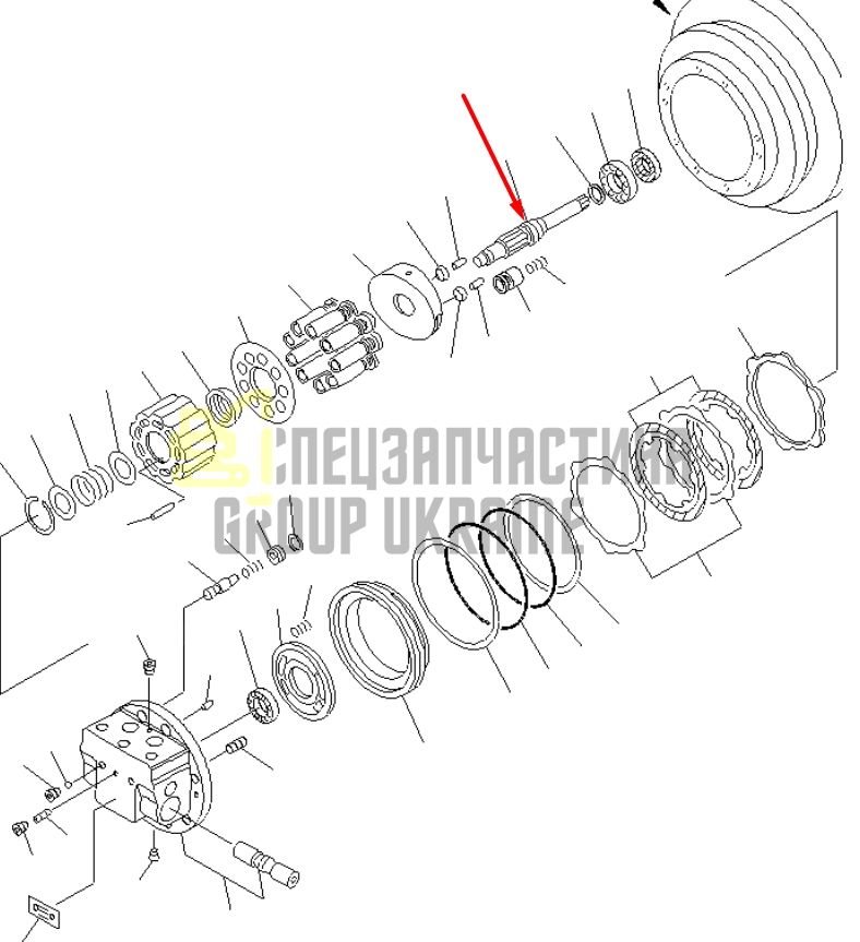 TZ263B2002-01 Вал редуктора ходу Komatsu PC100