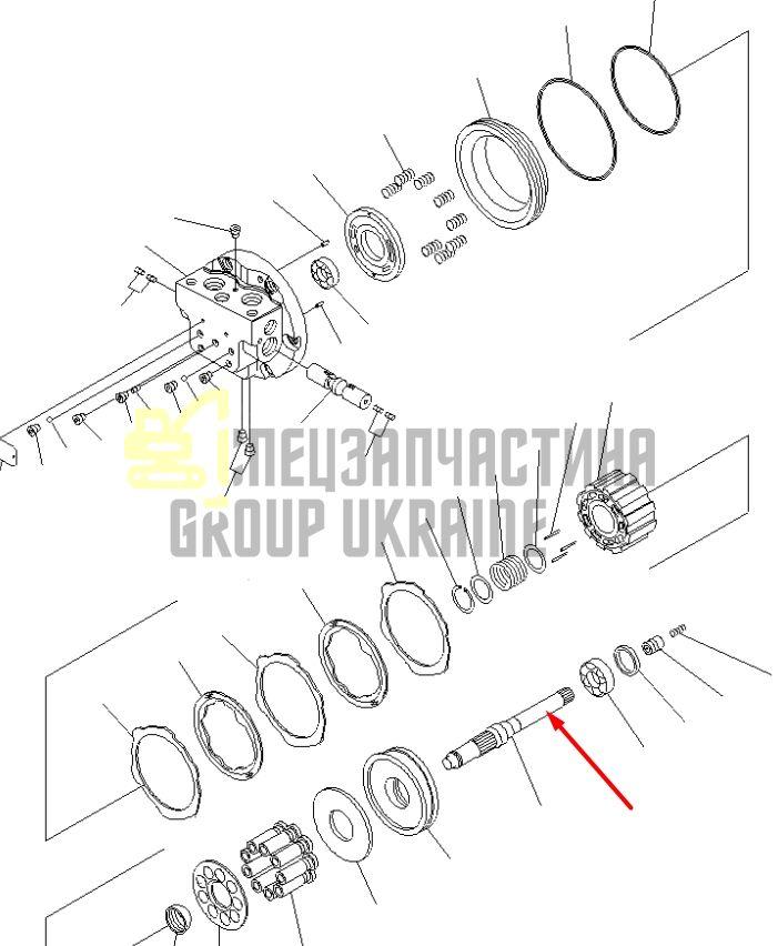 TZ573B2002-00 Привідний вал двигуна Komatsu PC45MR
