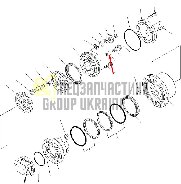 TZ800A1015-00 З'єднувач валу головної передачі KOMATSU BM020C
