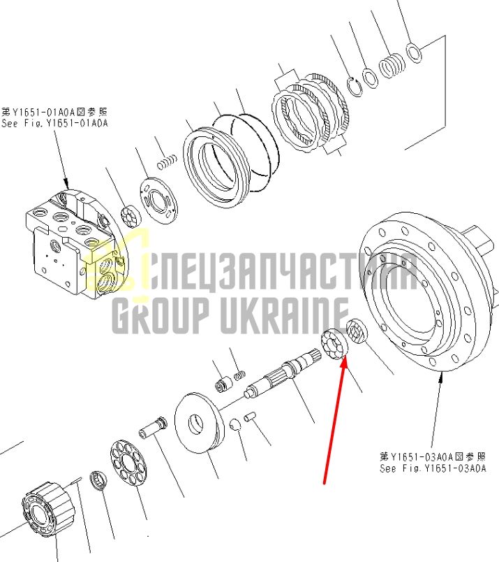 Підшипник валу ходового двигуна TZ880A2029-00 для KOMATSU PC78MR-6