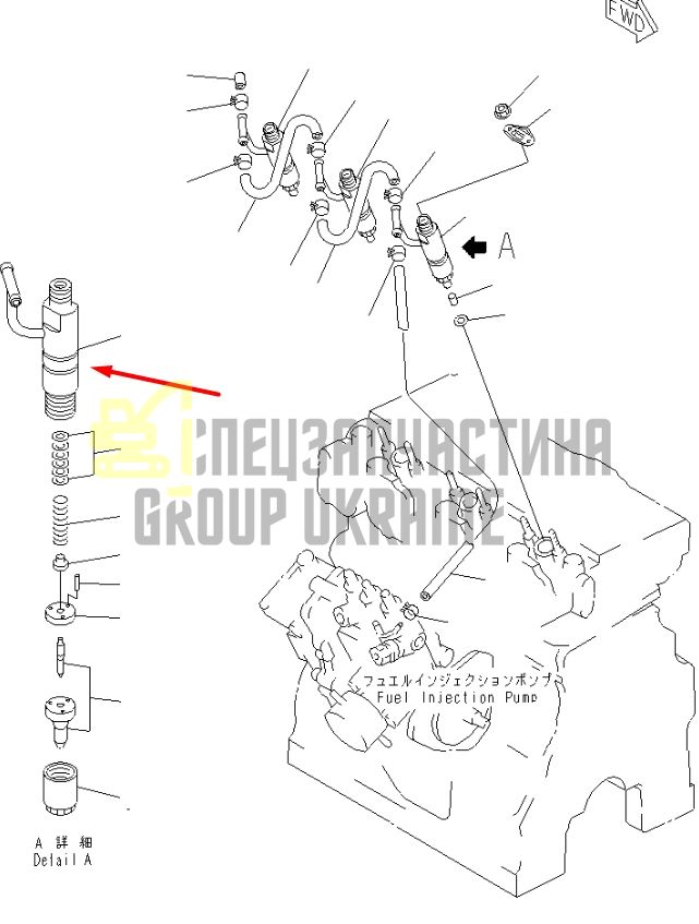 Інжектор паливний YM729500-53200 для Komatsu 3D78N