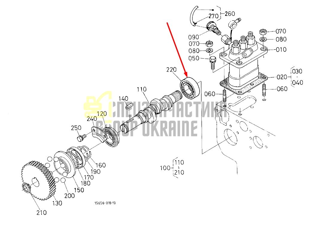 08103-06004 Підшипник валу двигуна ходу KUBOTA U27-4