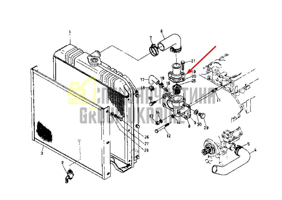 Придбати Kubota 15321-73262 Кришка термостата для F2503