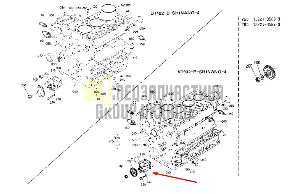 Придбати Kubota 15471-35010 Масляний насос двигуна для V2203, V2003