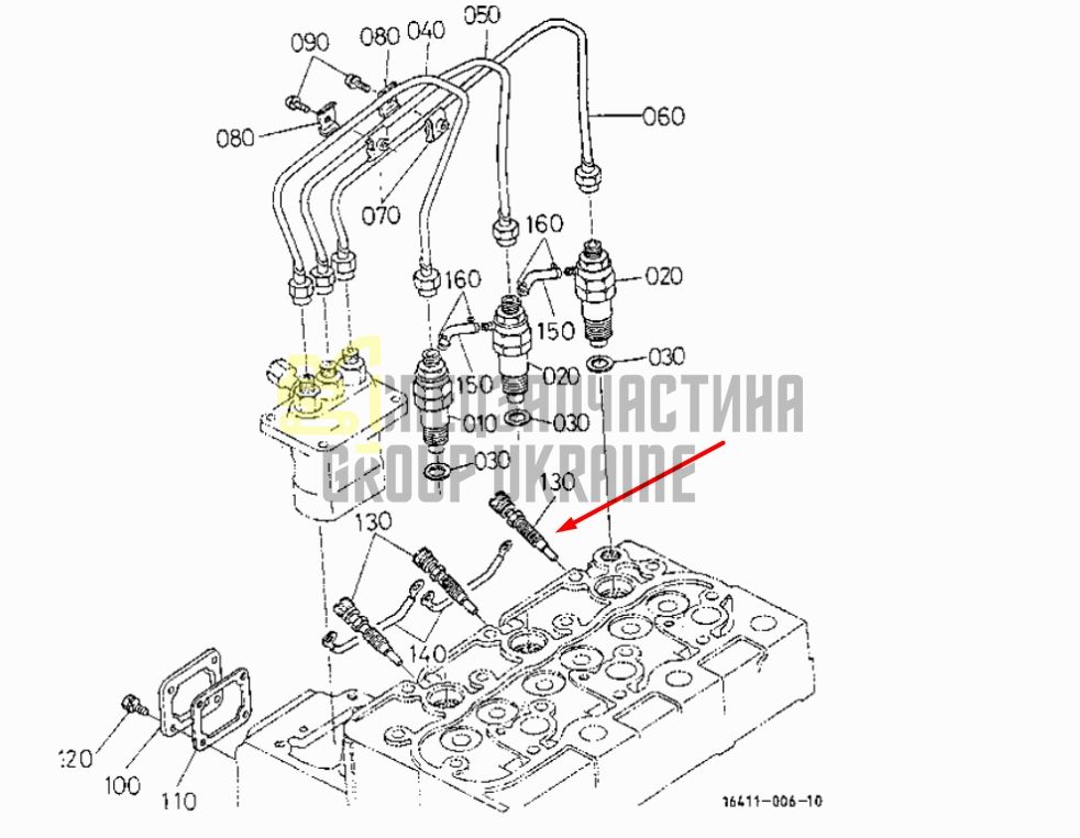 Придбати Kubota 15261-65512 Свічка розжарювання для V1200, V1100