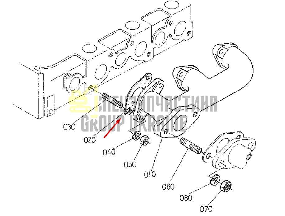 Придбати Kubota 15522-12350 Прокладка вихлопного колектора для V1502, V1505