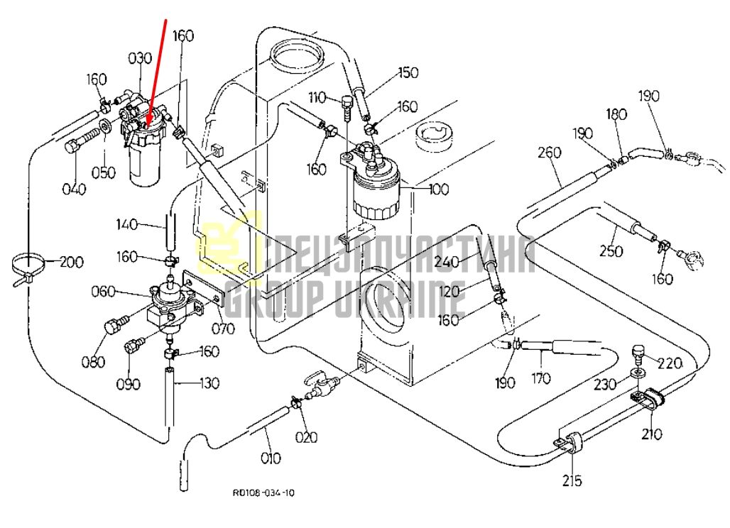Придбати Kubota 15831-43353 Корпус паливного фільтра для L3901, L6060