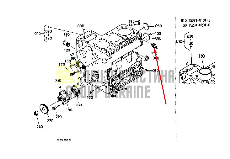 Придбати Kubota 15841-39010 Датчик тиску для V2403, V2203, Z402