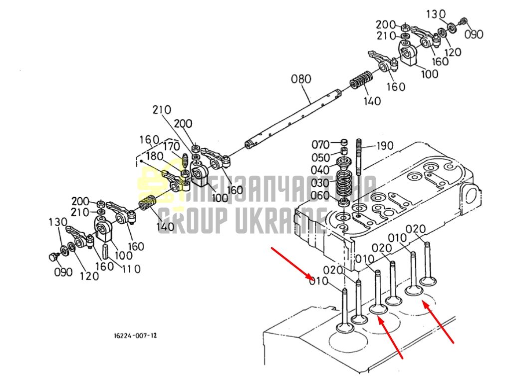 Придбати Kubota 16241-13110 Клапан впускний для D950