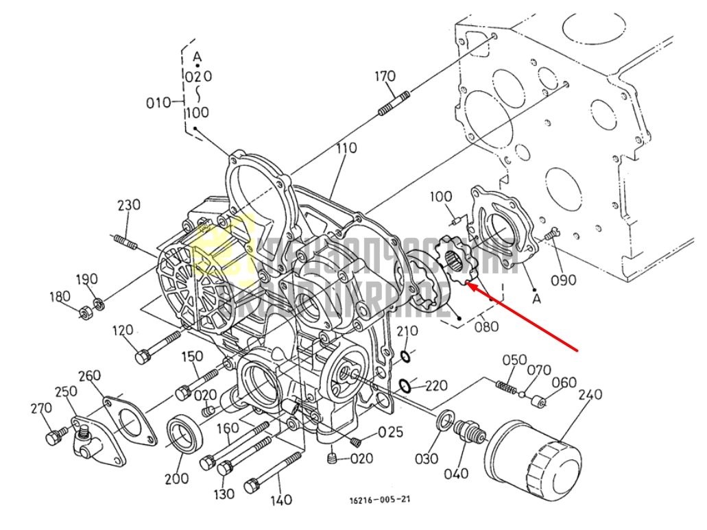 Kubota 16241-35070 Масляний насос для V1305 V1505