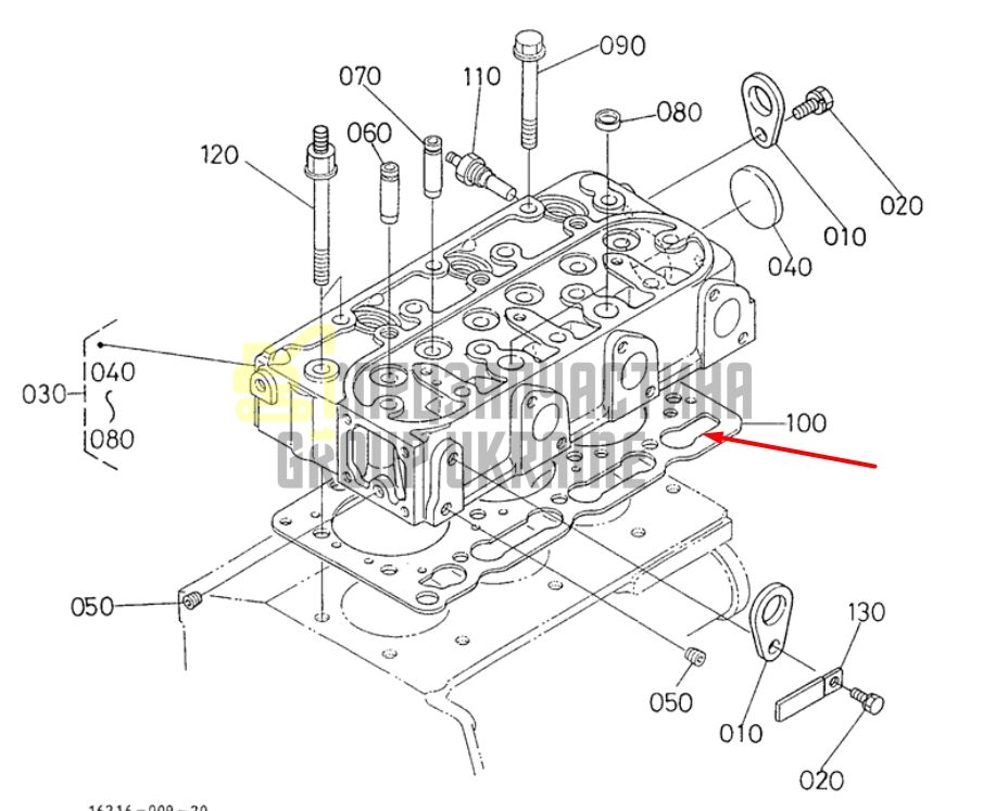Придбати Kubota 16261-03310 Прокладка ГБЦ для D1105