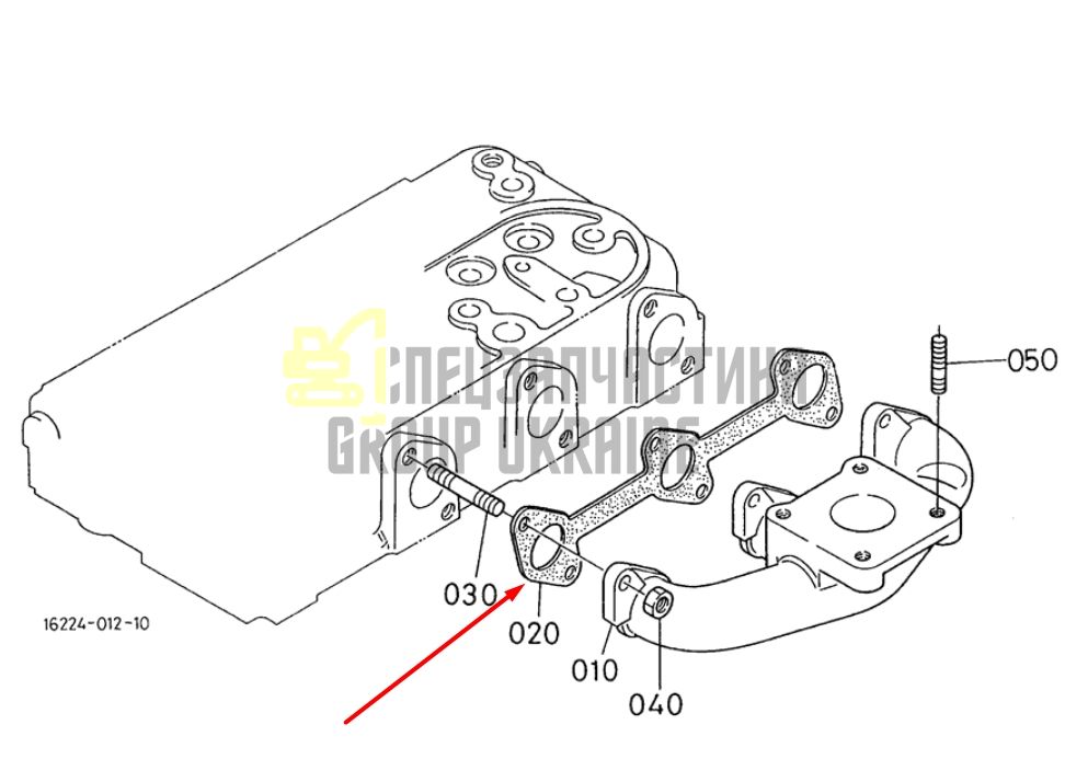 Kubota 16261-12350 Прокладка вихлопного колектора для D1105, D1005