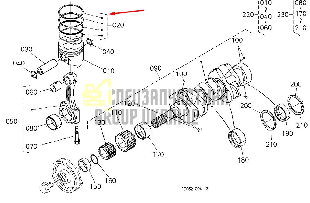 Придбати Kubota 16292-21050 Кільця поршневі для D1105