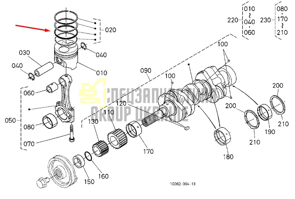 Придбати Kubota 16292-21090 Кільця поршневі +0.50 для D1105/V1505