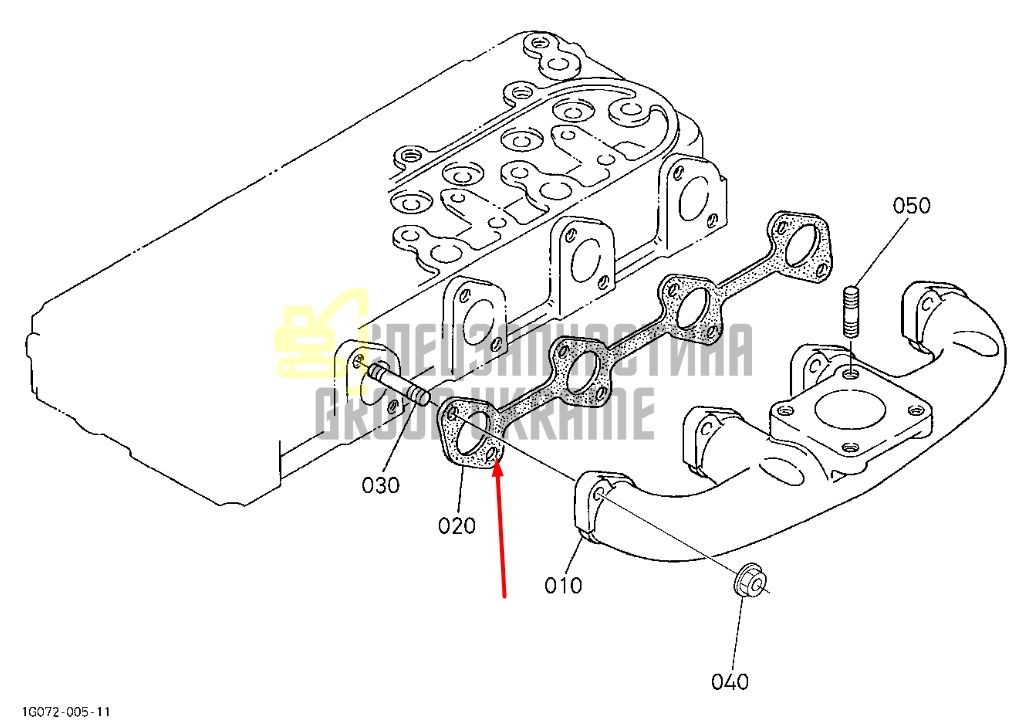 Придбати Kubota 16299-12360 Прокладка вихлопного колектора для V1505