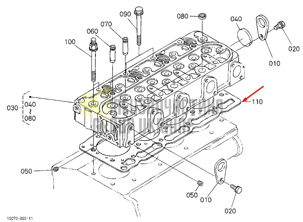 Придбати Kubota 16394-03310 Прокладка ГБЦ для V1505