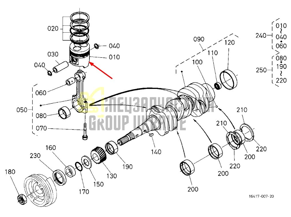 Придбати Kubota 16427-21910 Поршень для D1403, V1903 80.5мм
