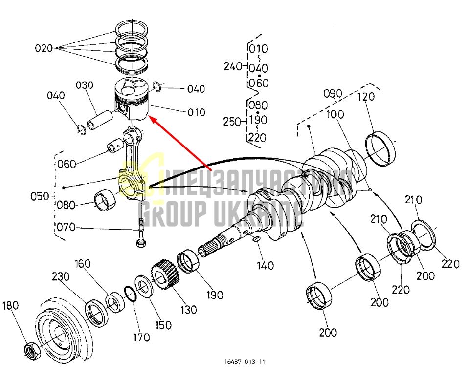 Купити Kubota 16467-21113 Поршень для D1503 83мм