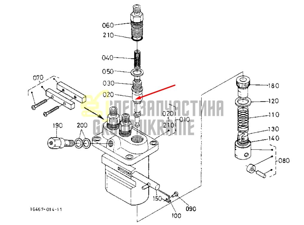 Придбати Kubota 16475-51050 Плунжерна пара для V2403 6мм