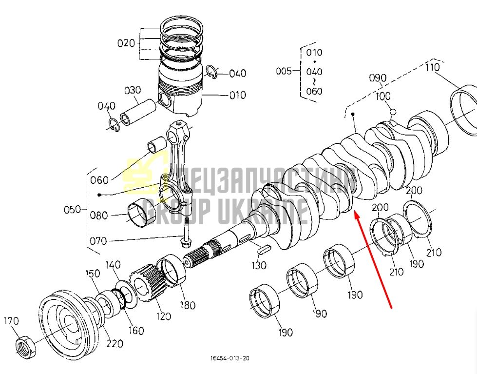 Придбати Kubota 16641-23010 Колінвал для V1903