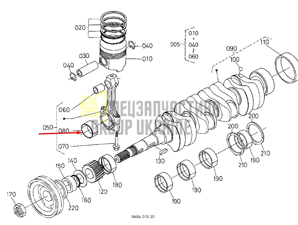Придбати Kubota 17311-22970 Вкладиш корінний 020 для V2203