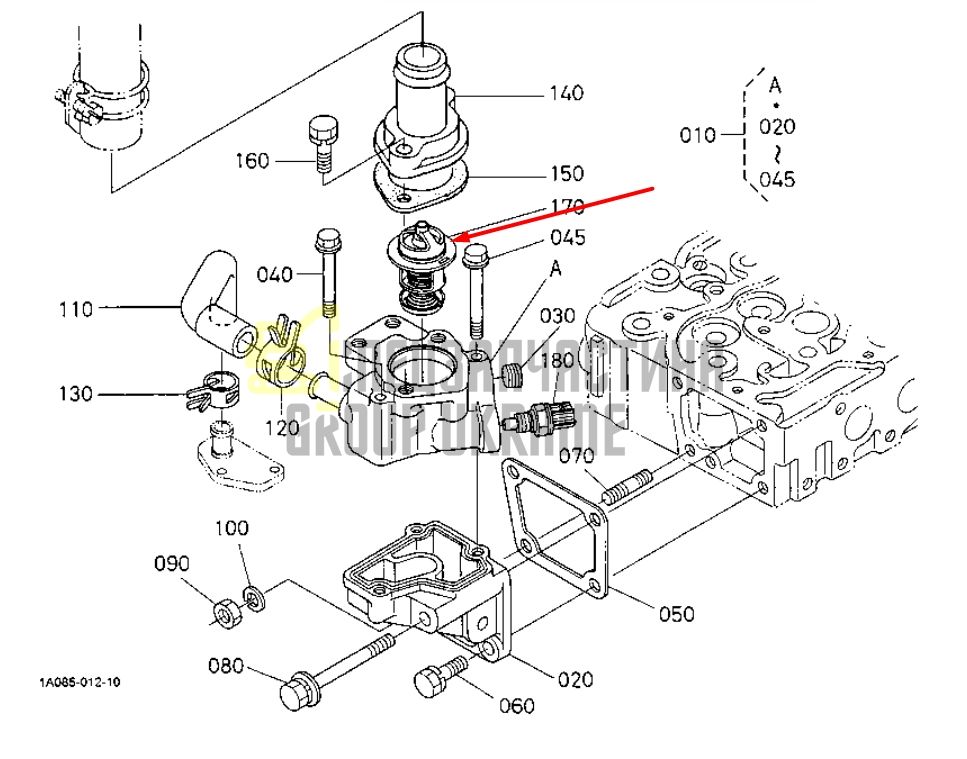 Придбати Kubota 1A021-73012 Термостат для V2203, V2403