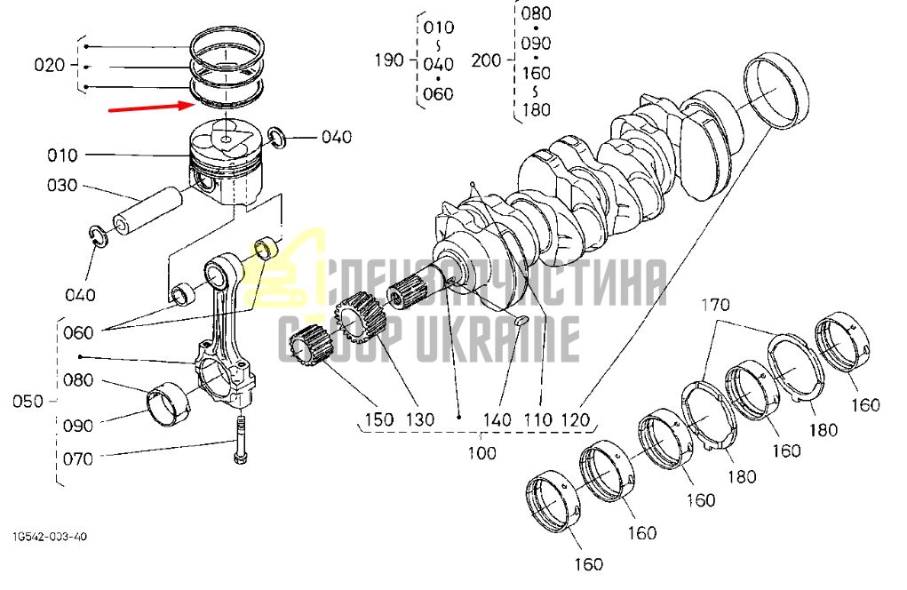 Придбати Kubota 1C010-21050 Кільця поршневі для V3300