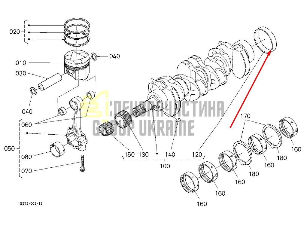 Придбати Kubota 1C010-23300 Втулка під сальник коленвала для V3300, V3600, V3800
