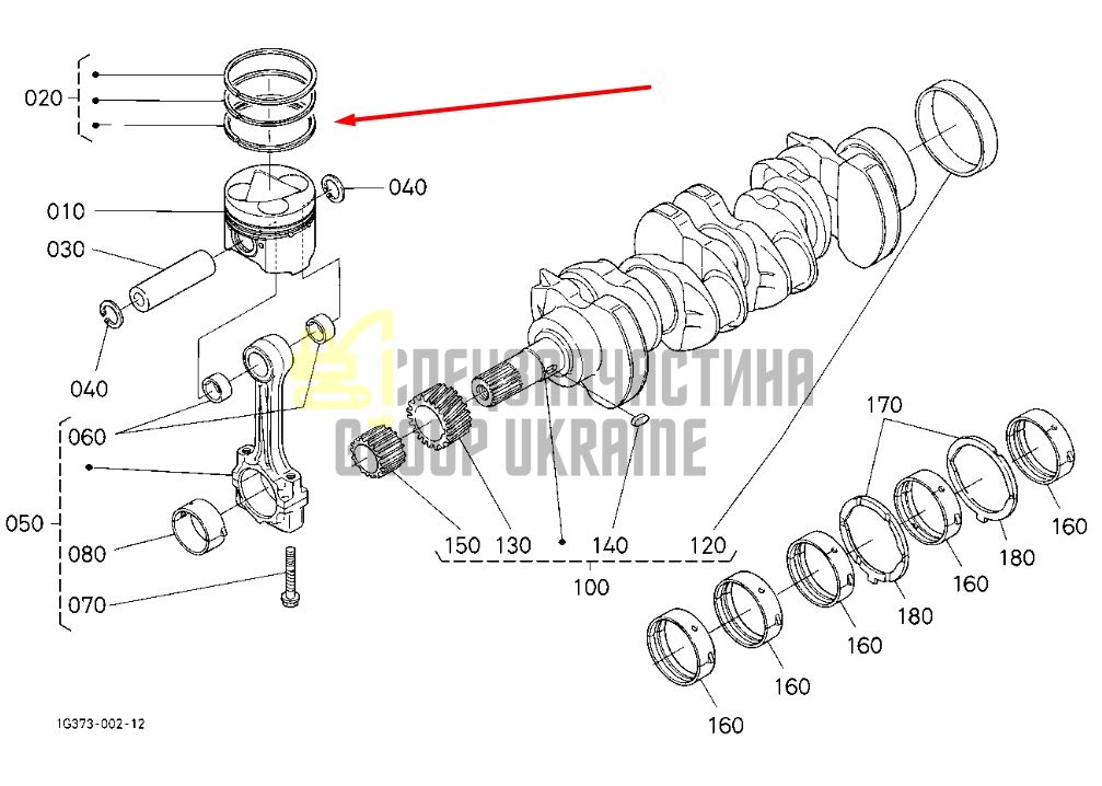 Придбати Kubota 1C011-21052 Кільця поршневі для V3600, V3300 IDI