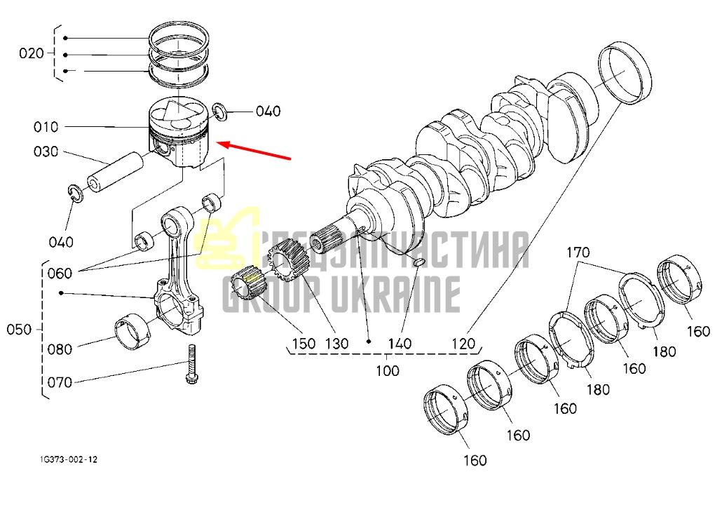 Придбати Kubota 1C011-21113 Поршень для двигунів V3300IDIT
