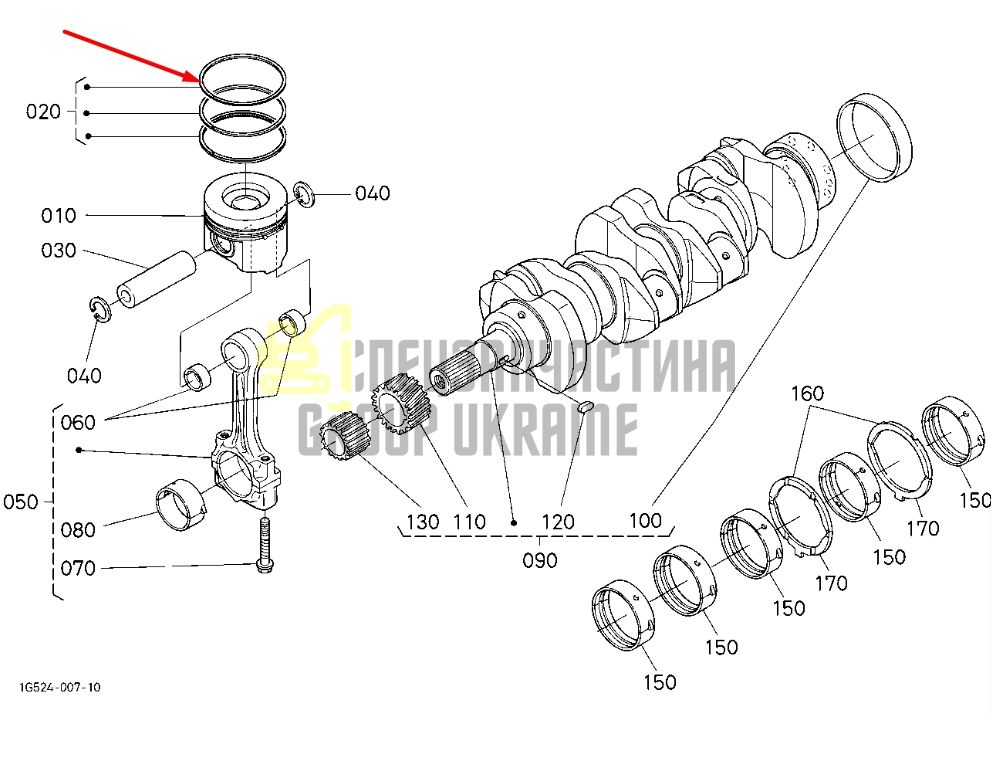 Придбати Kubota 1G514-21050 Кільця поршневі для V3800