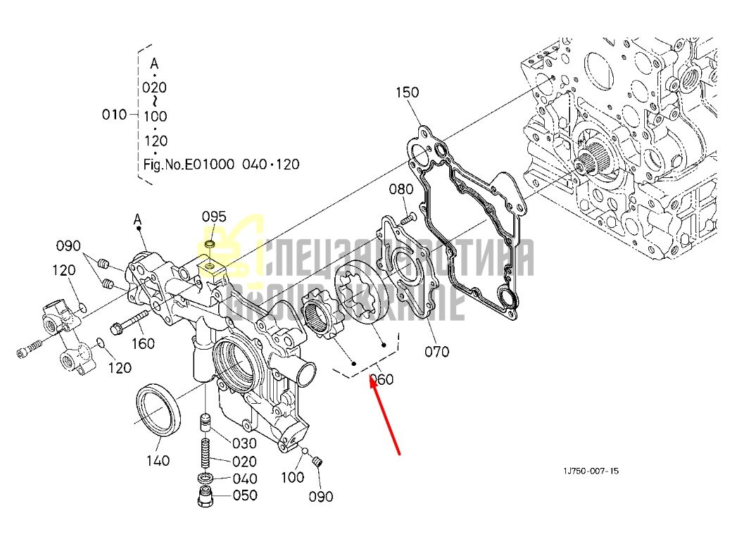 Придбати Kubota 1G772-35070, 7008440 Масляний насос для V3307DI
