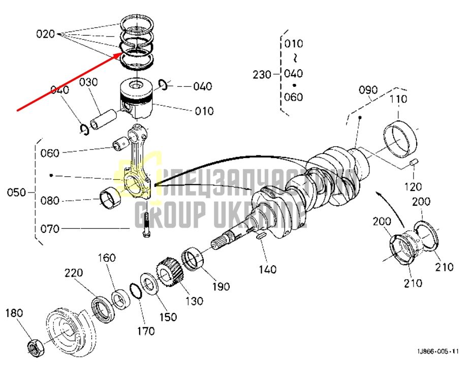 Купить Kubota 1G790-21053 Кольца поршневые для D1703, V2203, V2403