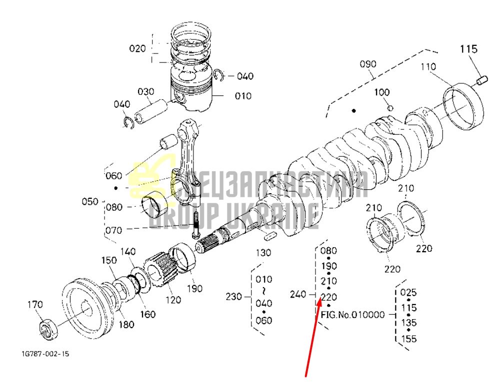 Придбати Kubota 1G856-23752 Комплект вкладишів на двигун STD для V2403