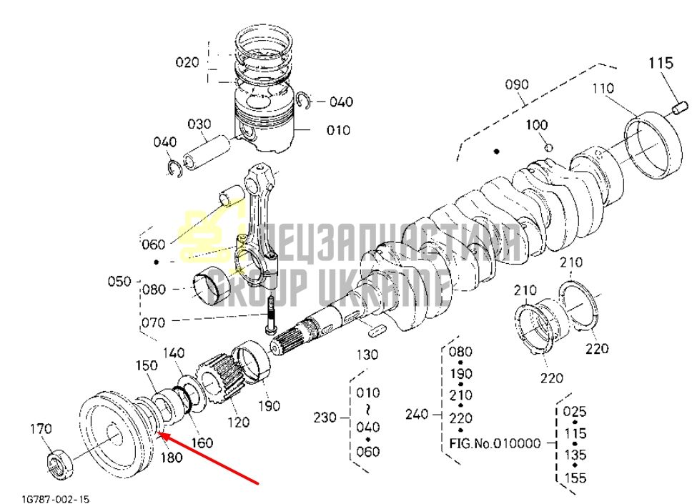 Придбати Kubota 1G89604140 Передній сальник колінвала для двигунів D1703, V2203