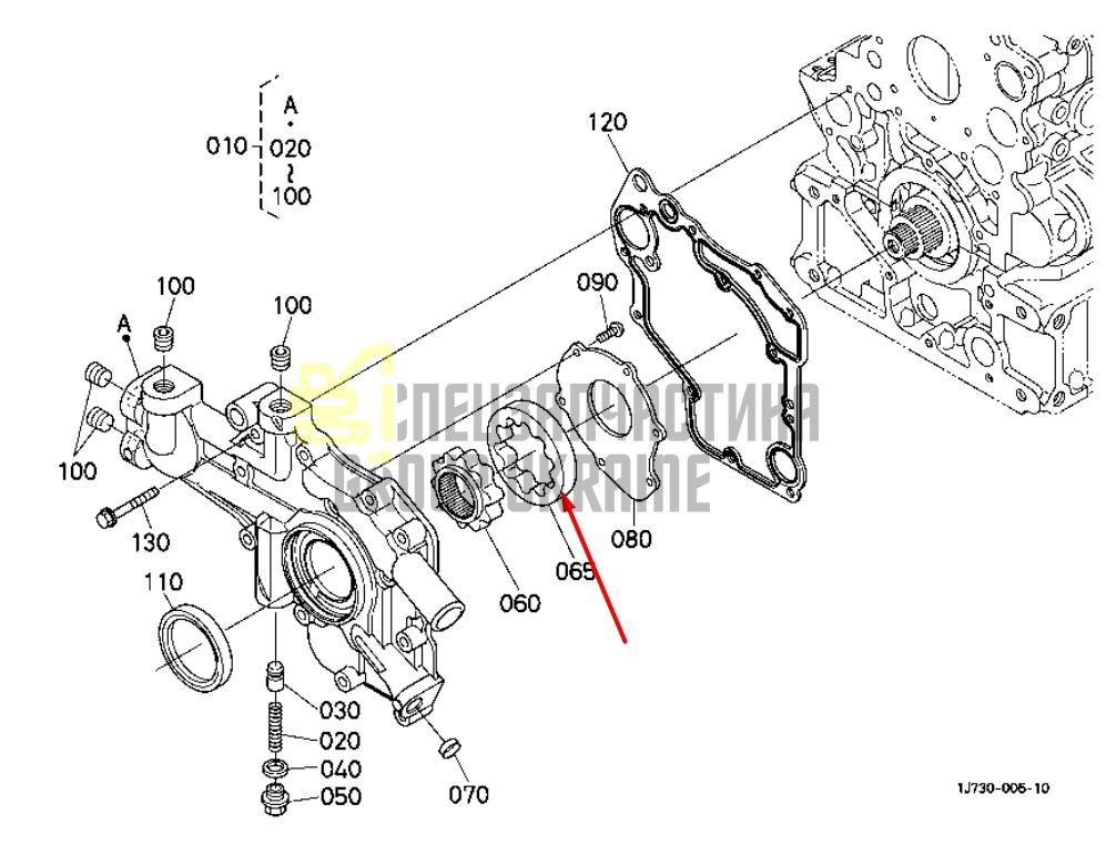 Придбати Kubota 1J700-35480 Масляний насос двигуна для V2607, V2607T