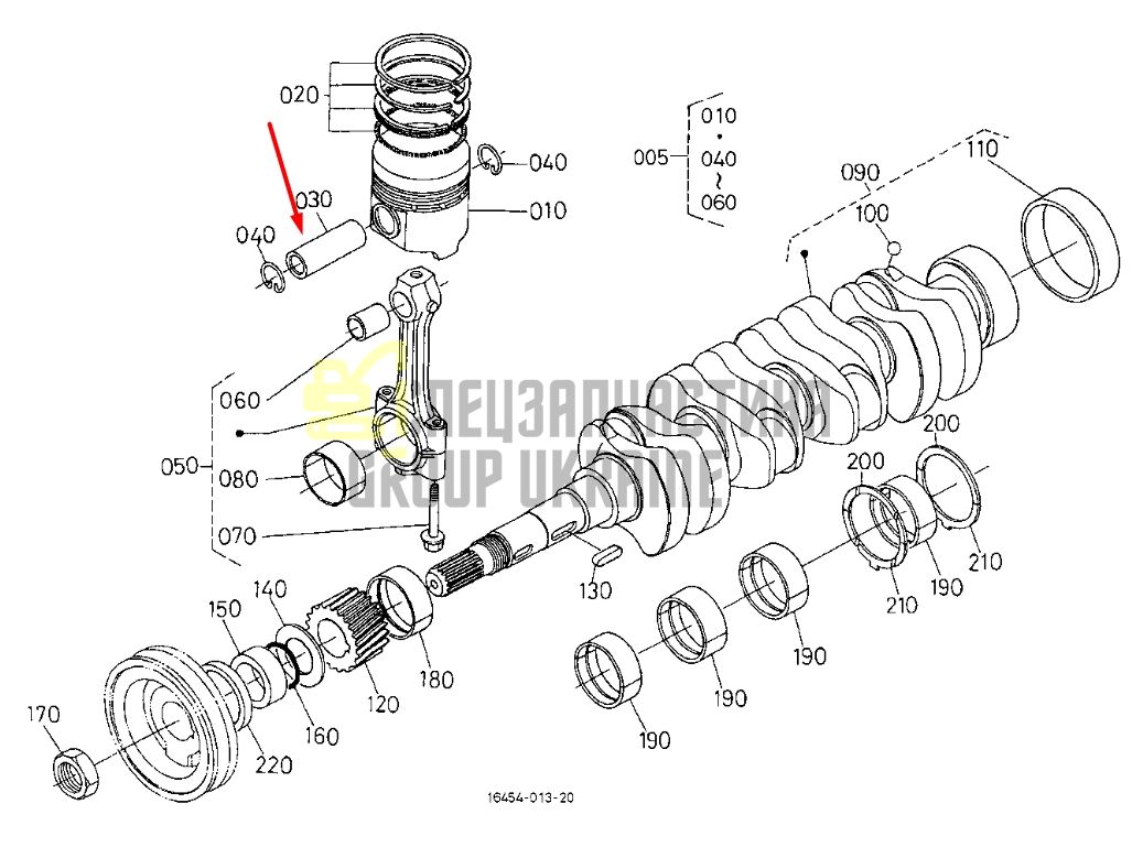 Придбати Kubota 1a021-21310 Палець поршневий для V2003, V2203