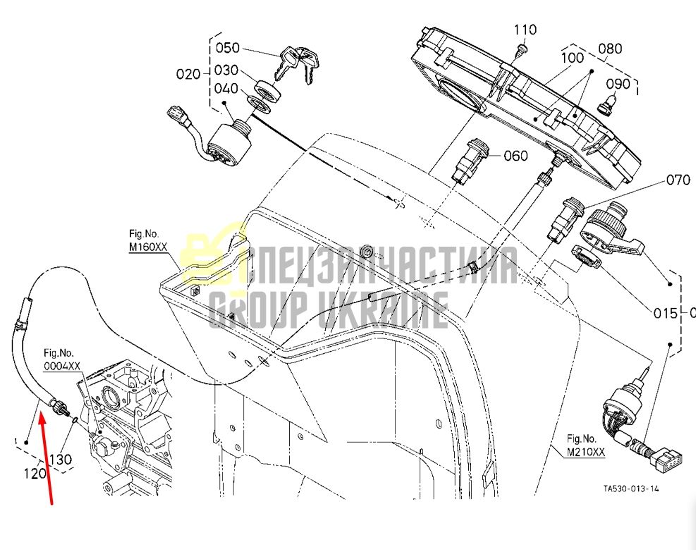 Придбати Kubota 38240-34657 Трос тахометра для B2710