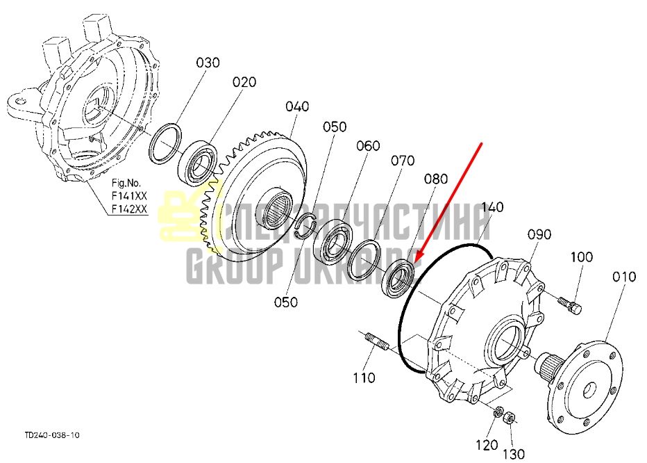 Придбати Kubota 31393-43530 Сальник півосі переднього моста для 45*75*14/16 BQ3164E