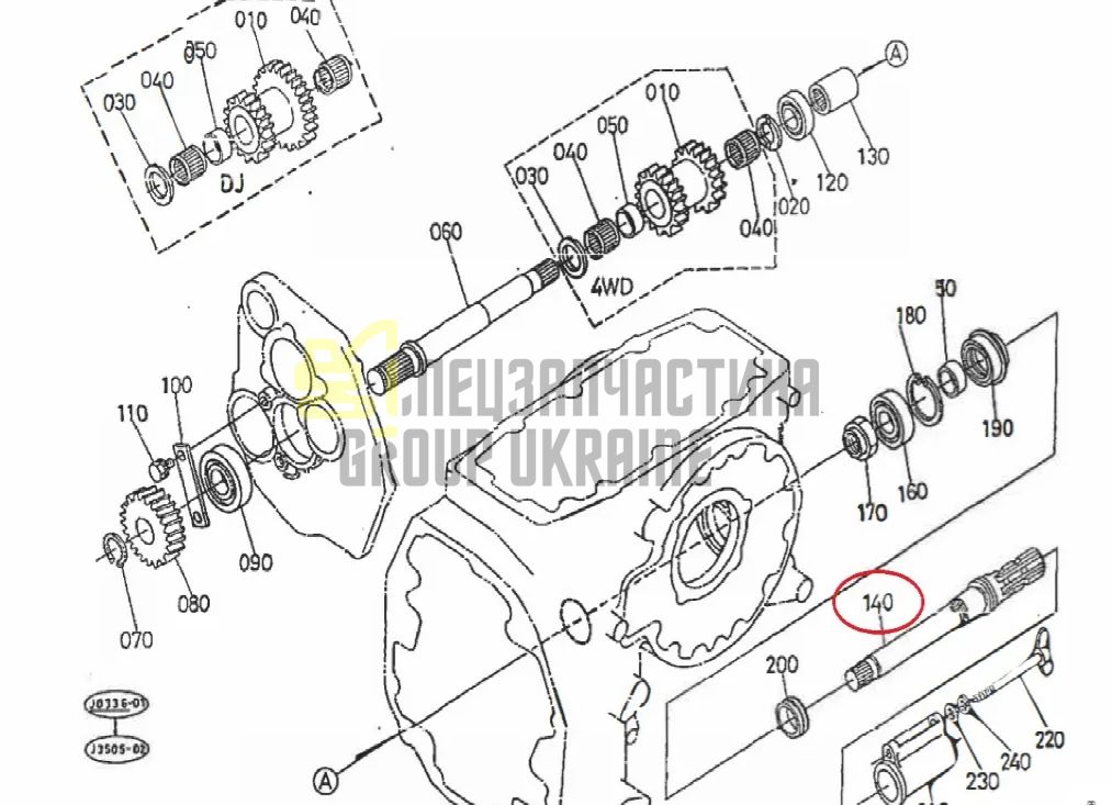 Придбати Kubota 34050-23700 Вал відбору потужності