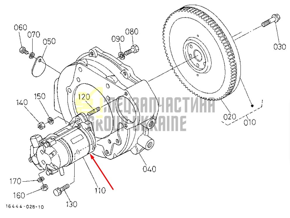 Придбати Kubota 34070-16800 Стартер для D1302, D1703