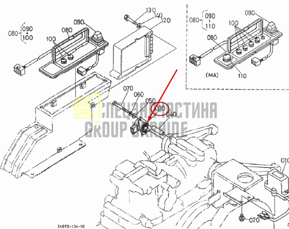 Купити Kubota 34072-32210 Датчик рівня навішування