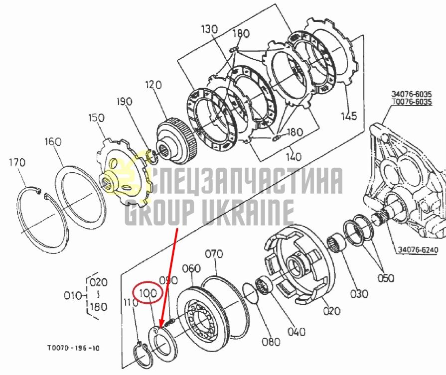 Придбати Kubota 34076-61610 Стопорна шайба для GL220, GL240