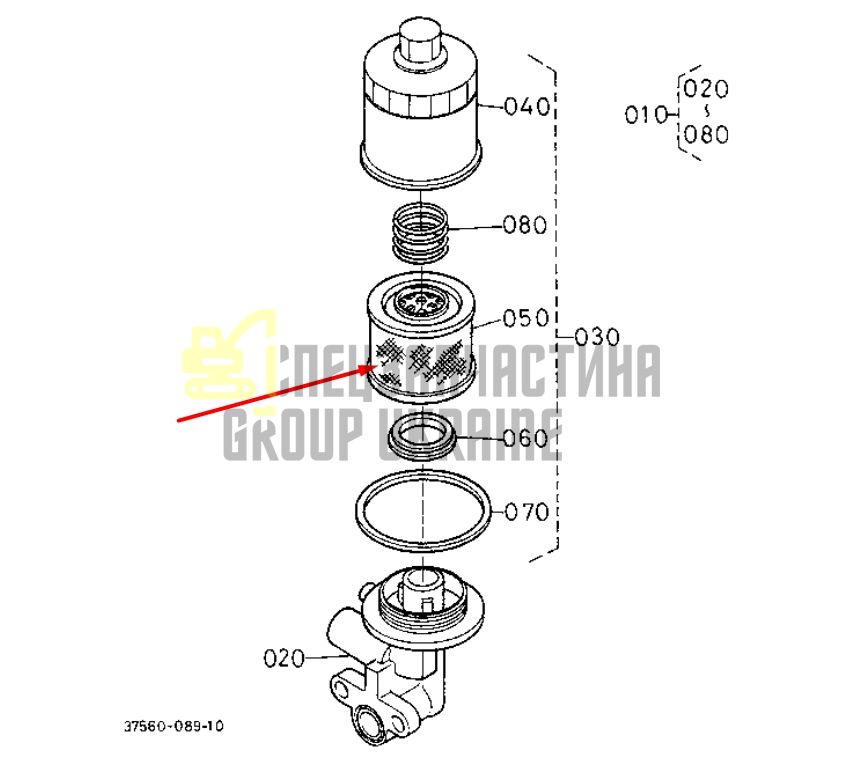 Kubota 37410-38550 Фильтр гидравлический для GT8, ST30