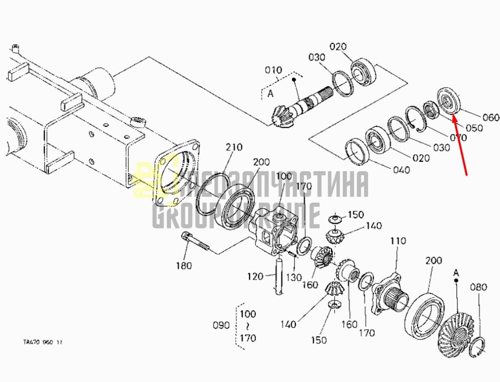 Придбати Kubota 37410-56720 Сальник хвостовика переднього моста для GL21, GL23