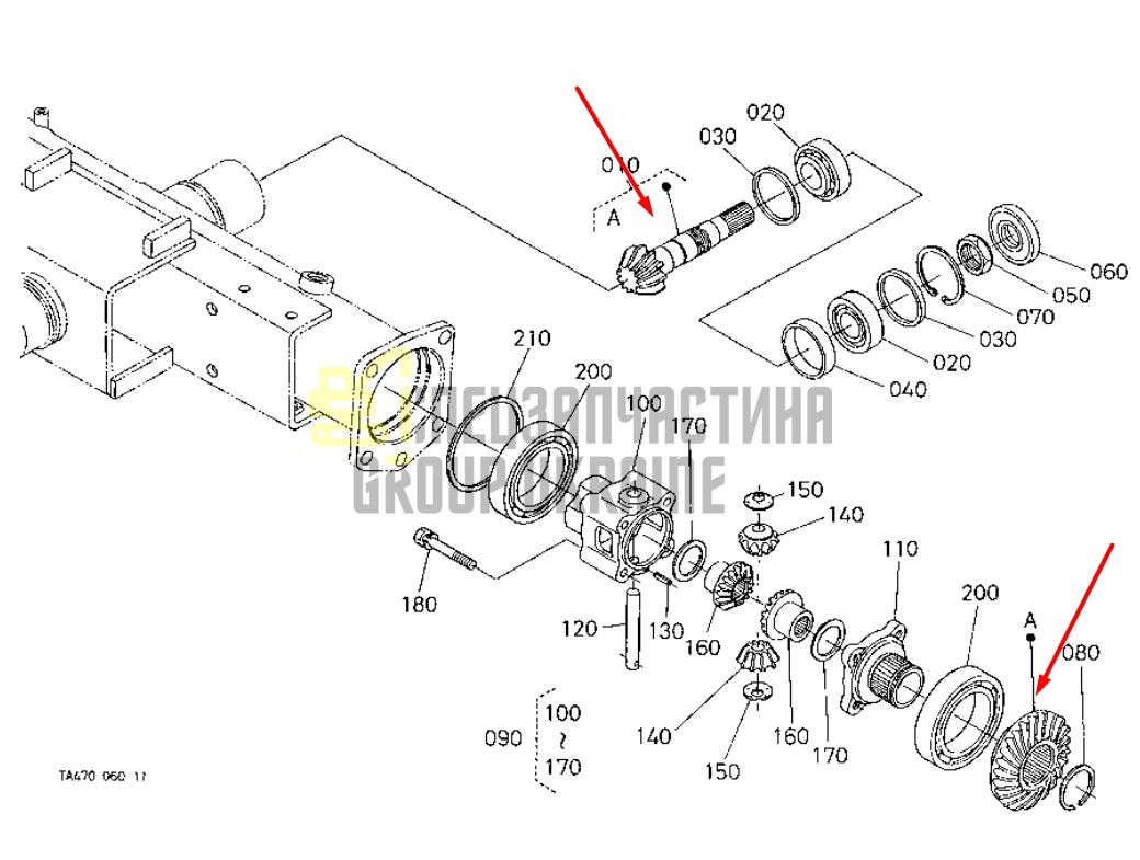 Купити Kubota 37410-99200 Головна пара переднього мосту для ST25, ST30