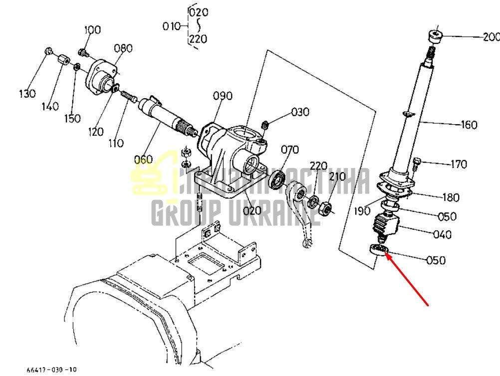 Kubota 66811-41140 Підшипник рульової колонки для B1550D, B7100H