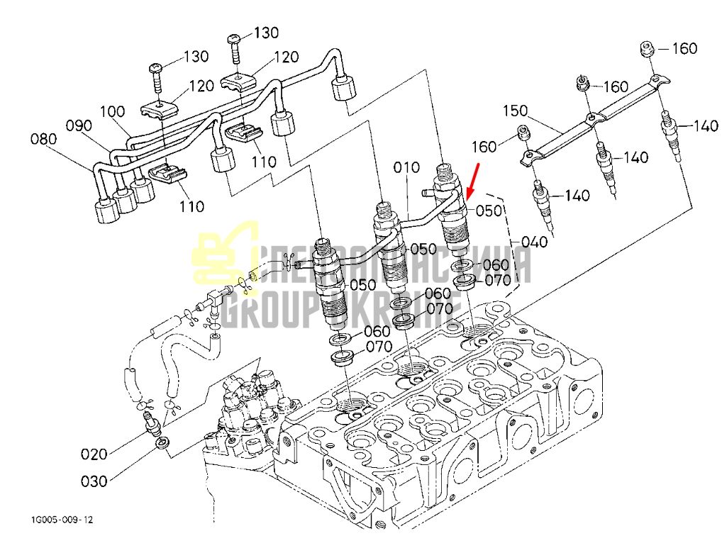 Придбати Kubota H1600-53000 Форсунка для D722, Z482